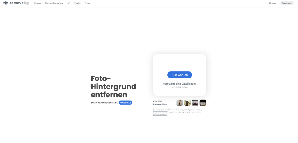 Screenshot der Benutzeroberfläche von Remove.