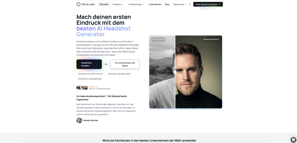 Bildschirmfoto der Benutzeroberfläche von SectaLabs