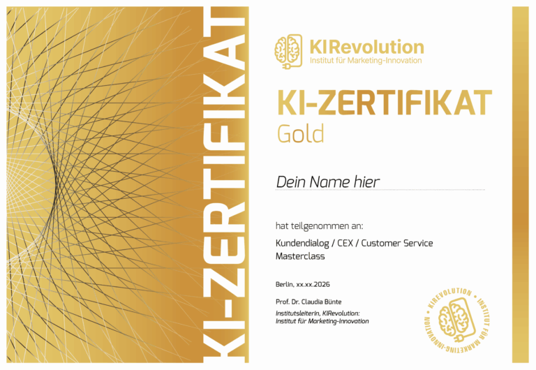 Vorschau des Zertifikats gold zur KI-Schulung