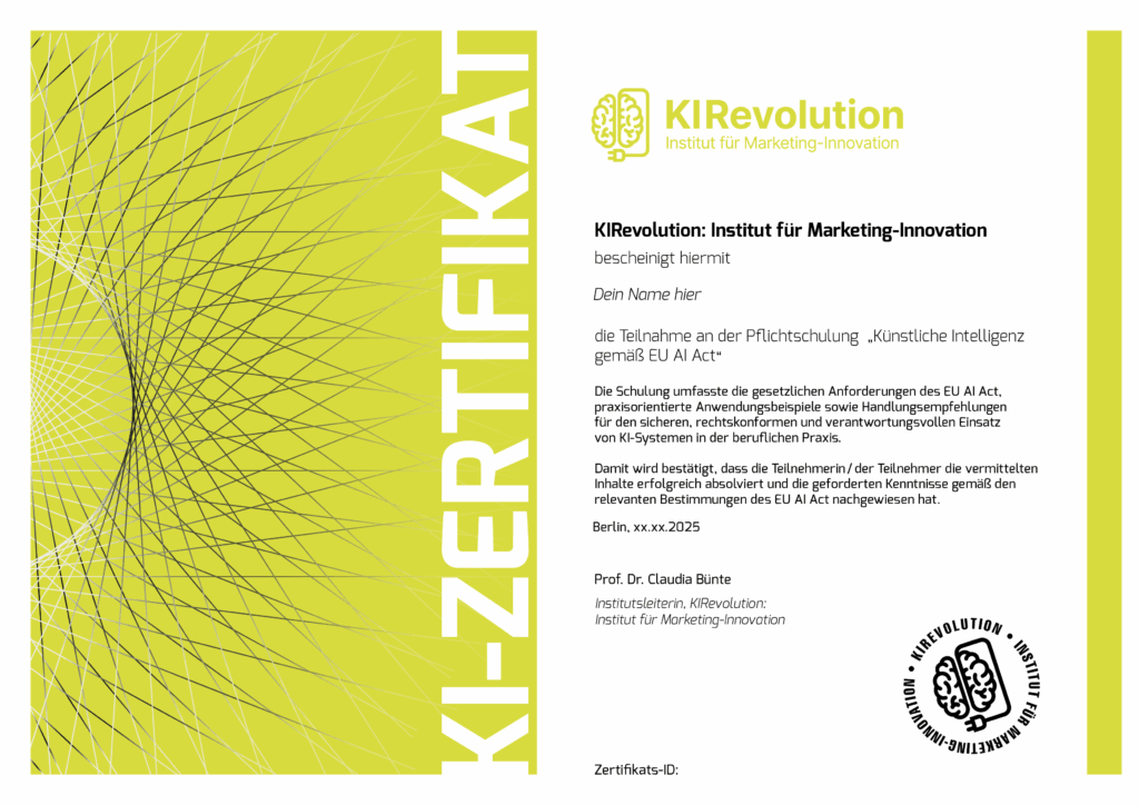 Vorschau des Zertifikats