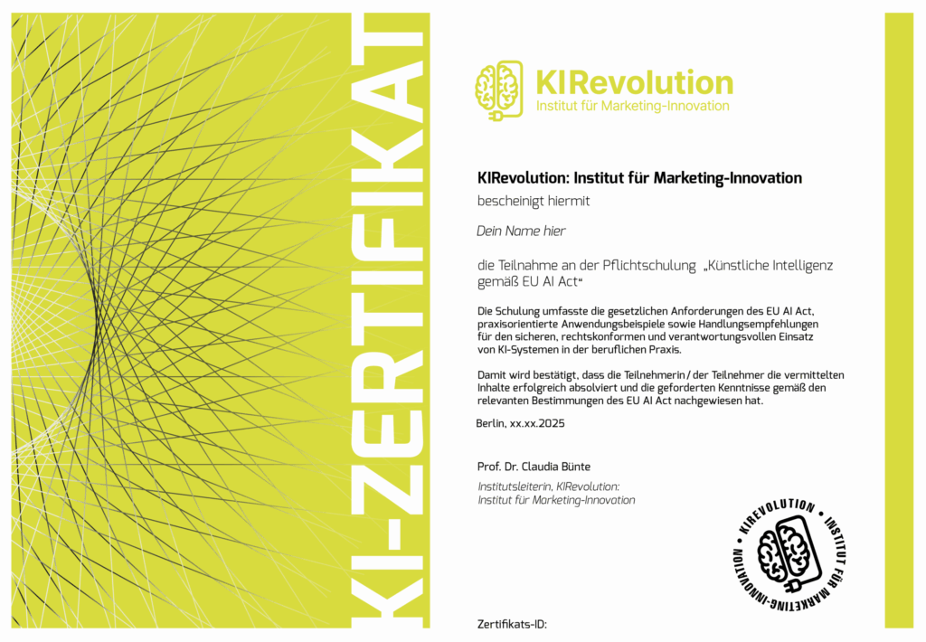 Vorschau des Zertifikats