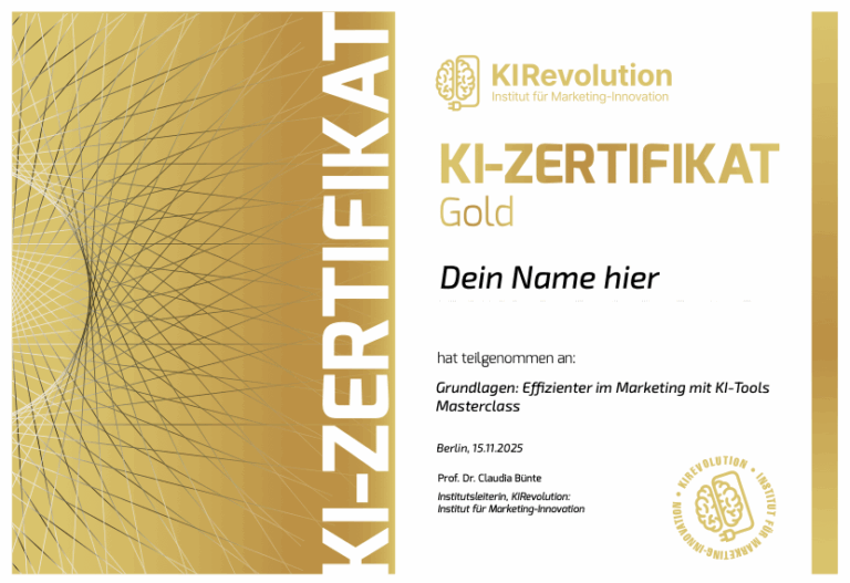 Vorschau des goldenen Zertifikats