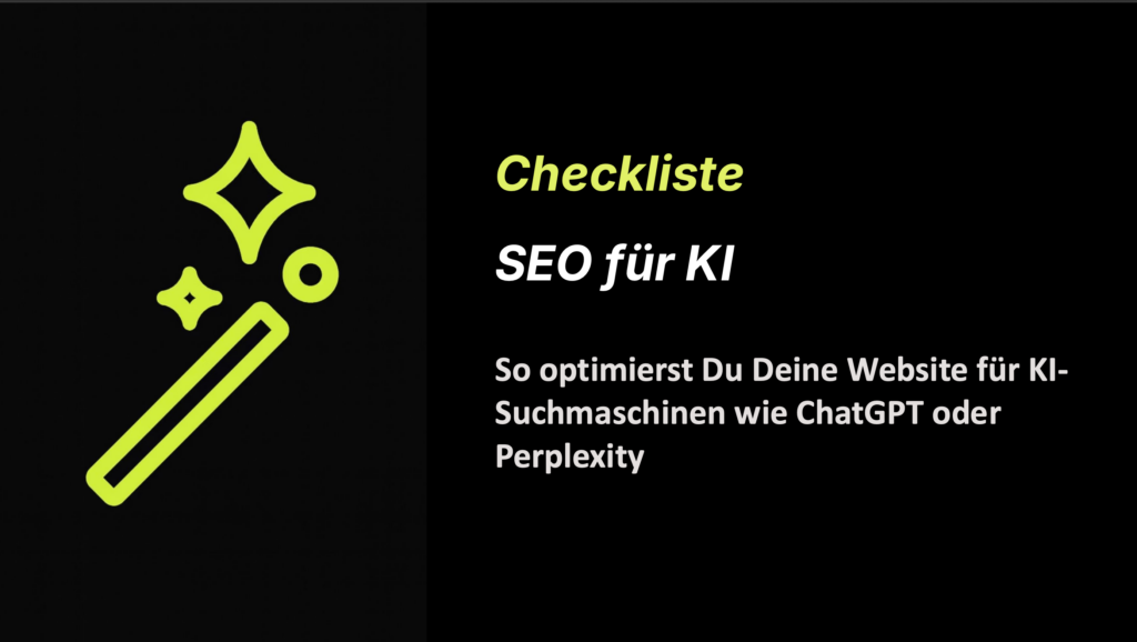 Erste Seite von Checkliste SEO für KI