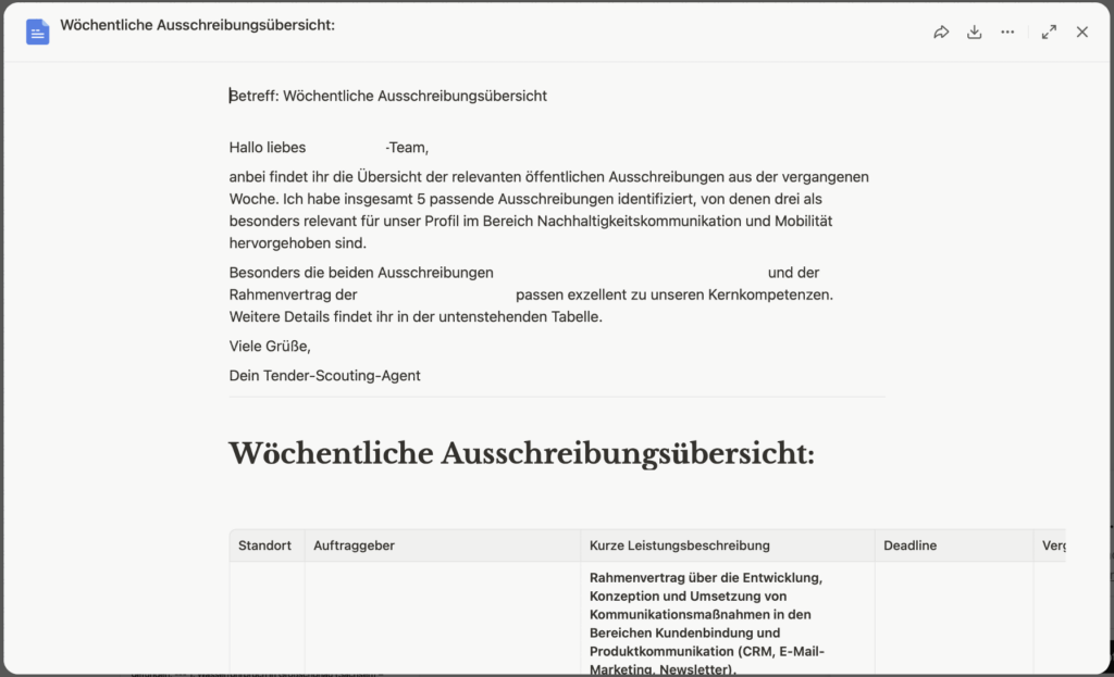 So sahen die Recherche-Ergebnisse des Manus-Agenten aus​